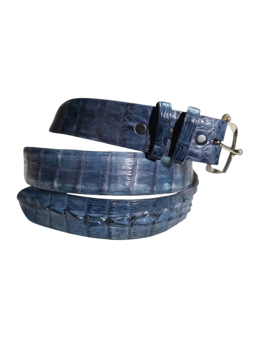 Jacob Hill Mens Genuine Hornback Crocodile Blue Belt Sz 48